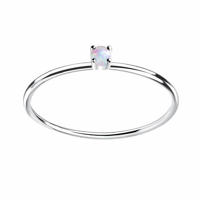 11379 Stříbrný prsten se dámský s opálem - 59 mm , 0,45 g
