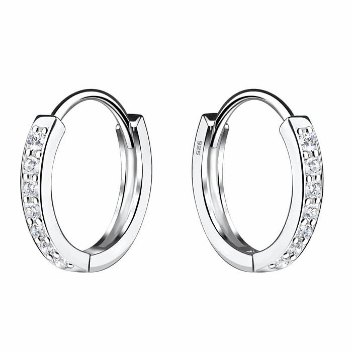 Levně 16364 Stříbrné 13 mm KRUHY se zirkony - 1,3 cm, 1,55 g