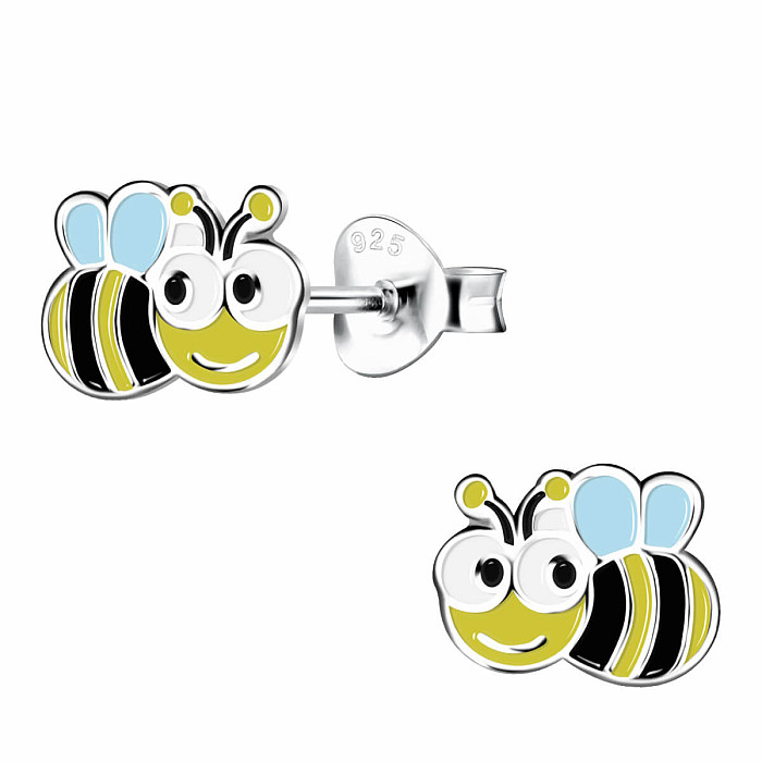 Stříbrné náušnice Roztomilé včelky - 8 x 6 mm, 0,51 g