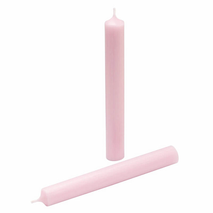 Levně Parafínová stolní svíčka světle růžová 18 cm - 18 x 2 cm