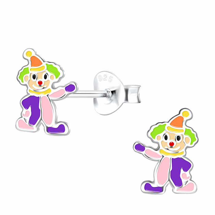 Stříbrné náušnice Klaun - 6 x 9 mm, 0,48 g