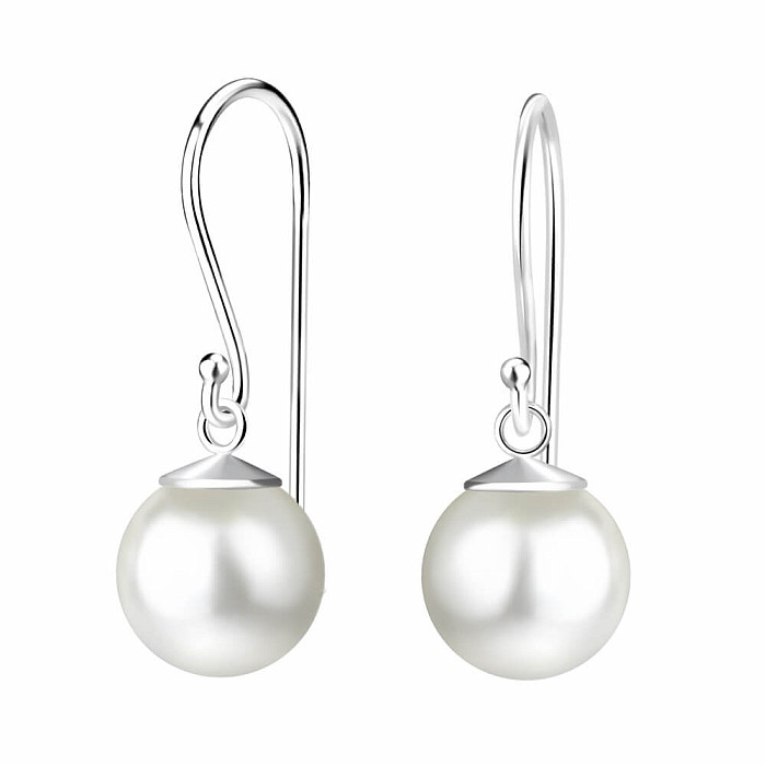 Levně 29590 Stříbrné visací náušnice s perlou 8 mm - 18 mm, 1,05 g