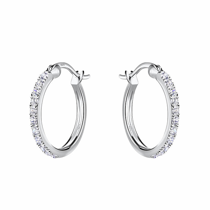 Levně 30455 Stříbrné 16 mm KRUHY se zirkony - 1,6 cm, 1,84 g