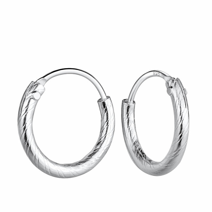 33230 Stříbrné 12 mm kruhy TWISTED - 1,2 cm, 0,79 g