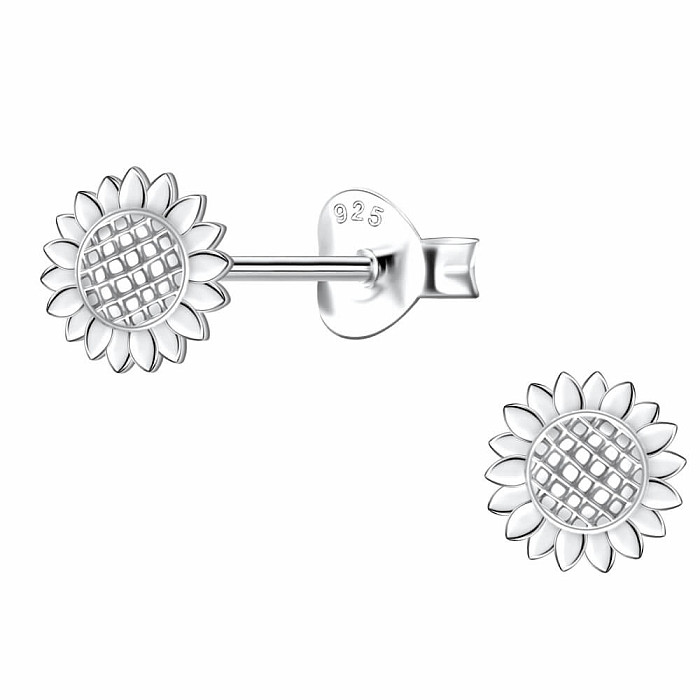 33250 Stříbrné náušnice pecky SLUNEČNICE - 6 mm, 0,79 g