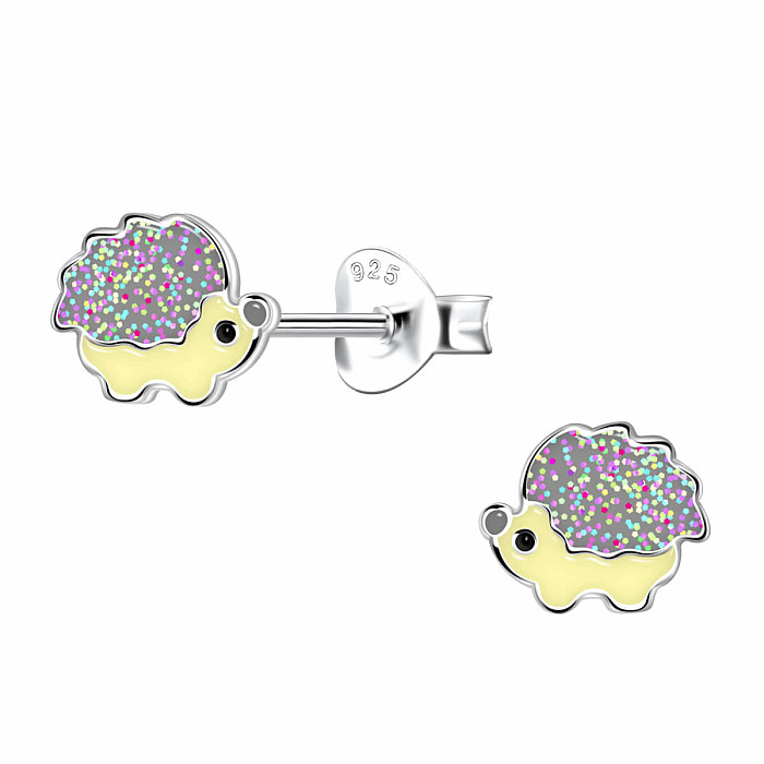 Stříbrné náušnice Ježek - 7 x 6 mm, 0,46 g