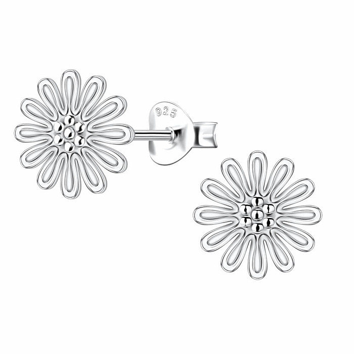 34376 Stříbrné náušnice pecky FLOWER - 9 mm 1,1 g