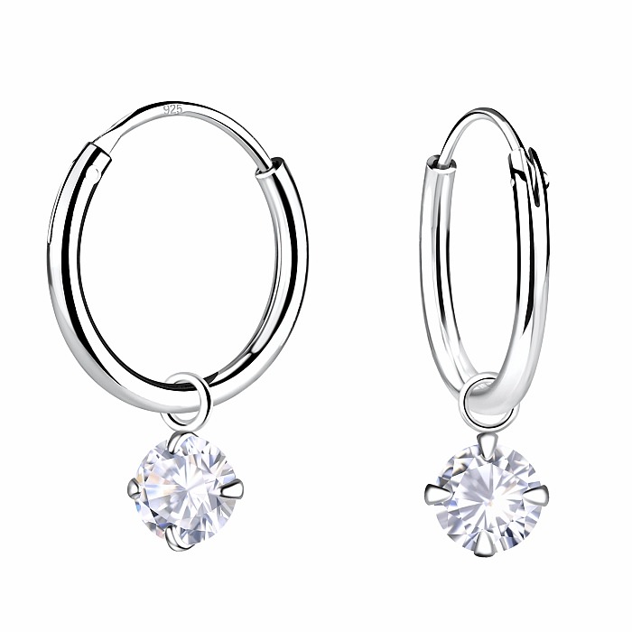 35028 Stříbrné kruhové náušnice 12 mm SHINE - 1,2 cm, 0,67 g