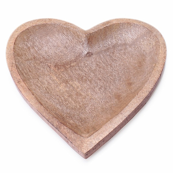 Dekorativní podnos Srdce z mangového dřeva 26 cm - cca 26 x 26 cm