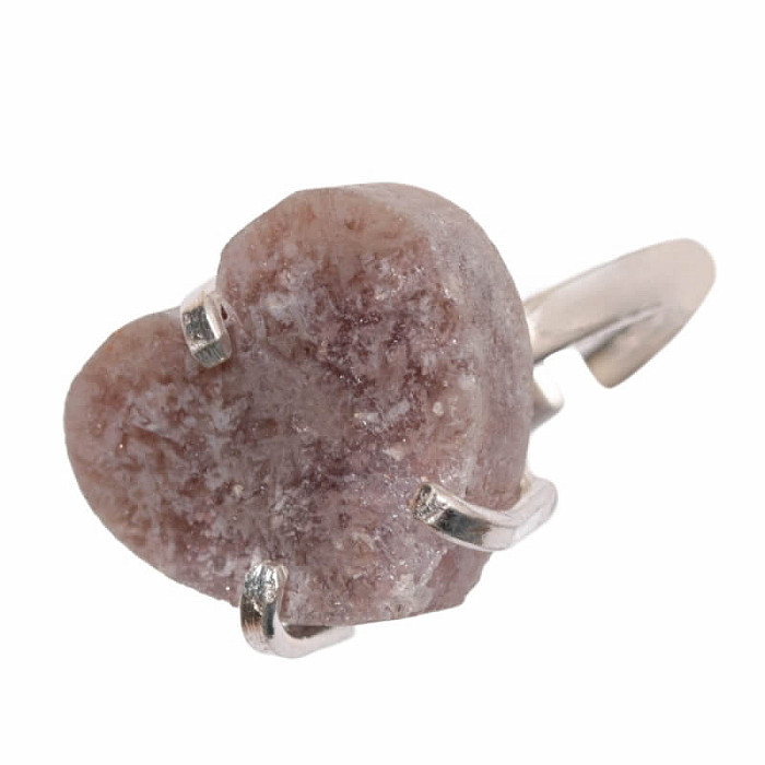 Be Beautiful Ametyst růžový Srdce prsten 101 - 54 mm , 1,3 x 1,5 x 0,7 cm