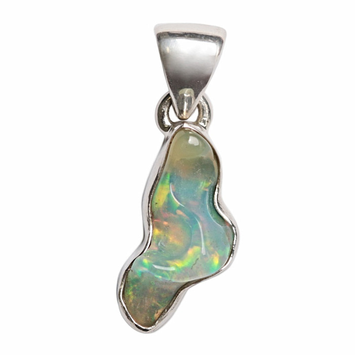 Opál etiopský surový přívěsek stříbro Ag 925 P1085 - 1,7 cm, 1,7 g