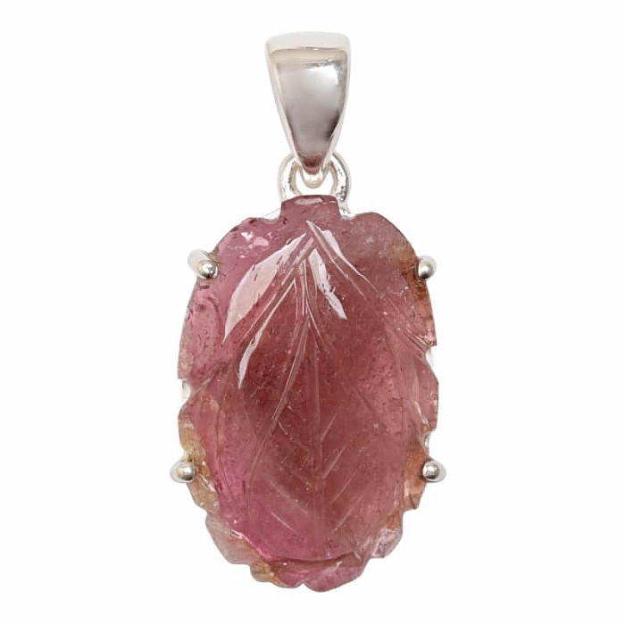 Turmalín melounový vyřezávaný přívěsek stříbro Ag 925 P11 - 1,9 cm, 2,6 g