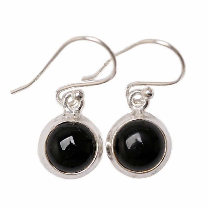 Onyx náušnice stříbro Ag 925 E1233 - 1 cm, 3,3 g