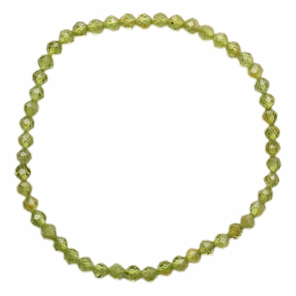 Olivín náramek extra AA kvalita broušené korálky 3 mm - obvod cca 16 až 21 cm