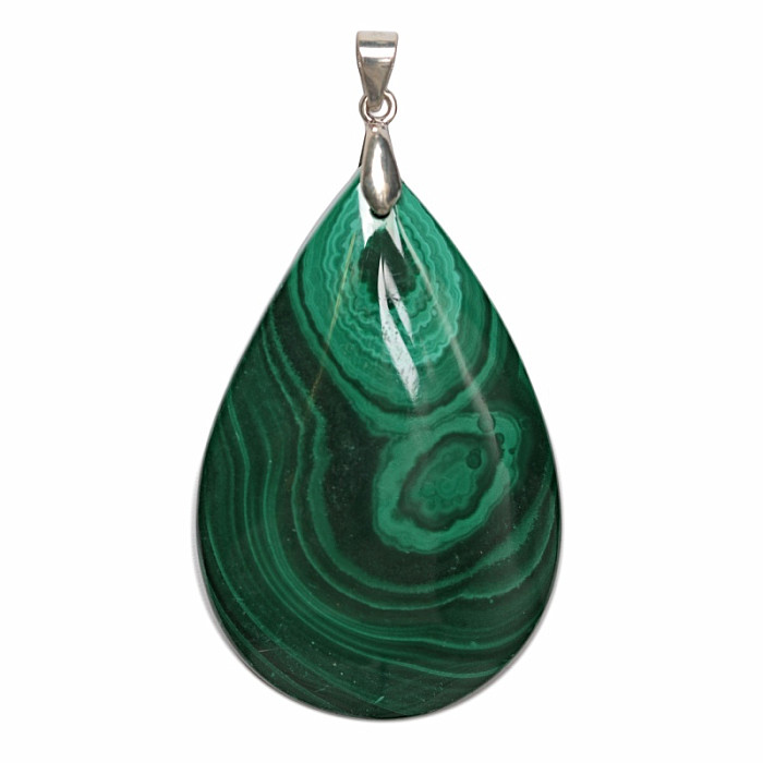 Malachit přívěsek stříbro Ag 925 č. 13 - 4,4 cm, 21 g