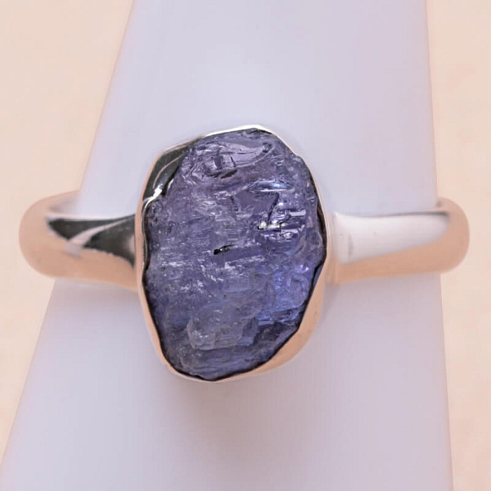 Levně Tanzanit surový prsten stříbro Ag 925 LOT134 - 59 mm (US 9), 3,6 g