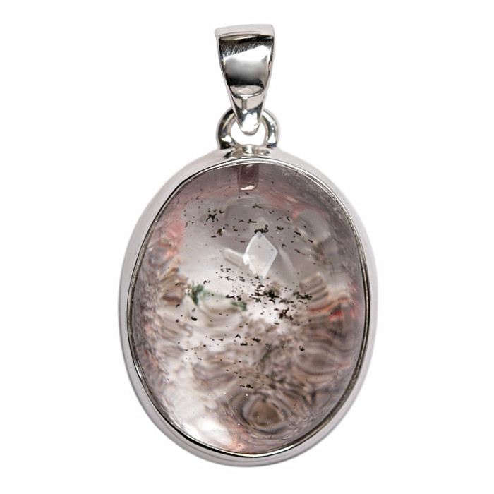 Lodolit - křišťál s inkluzemi přívěsek stříbro Ag 925 P1374 - 2,6 cm, 14,4 g