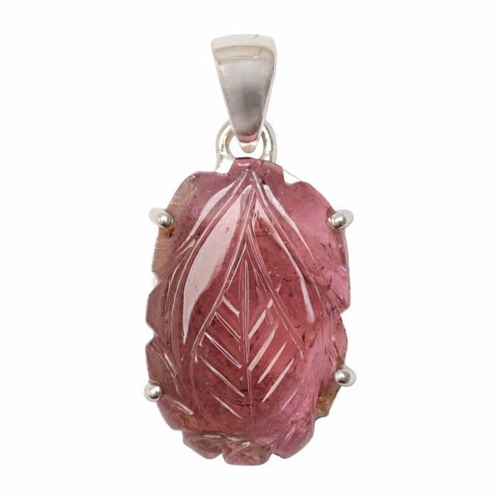 Turmalín melounový vyřezávaný přívěsek stříbro Ag 925 P13 - 1,9 cm, 2,82 g