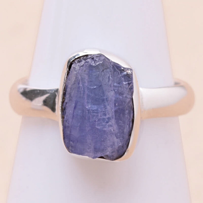 Levně Tanzanit surový prsten stříbro Ag 925 LOT143 - 51 mm (US 5,5), 2,9 g