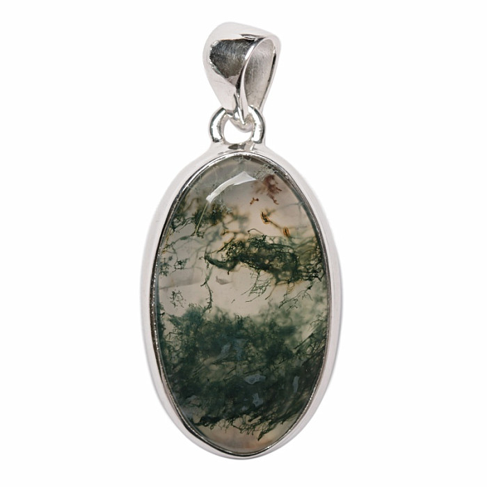 Achát mechový přívěsek stříbro Ag 925 P15 - 2,7 cm, 6,4 g