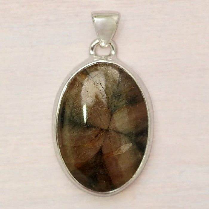 Chiastolit přívěsek stříbro Ag 925 P1554 - 2,8 cm, 9 g