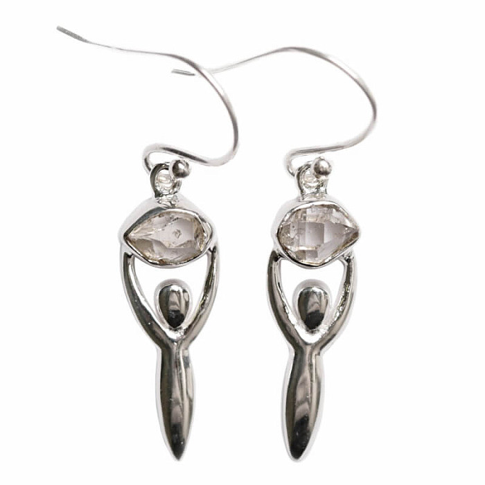 Designové náušnice s herkimer diamanty stříbro Ag 925 E165 - 2,1 cm, 2,7 g