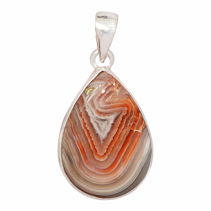 Achát krajkový Laguna Lace přívěsek stříbro Ag 925 P1783 - 2,8 cm, 7,1 g