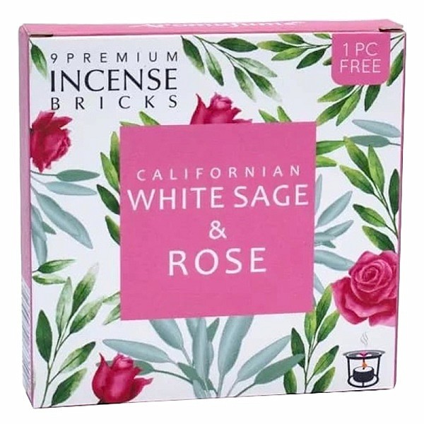 Levně Vonné cihličky Aromafume White sage and Rose - 40 g, 9 ks