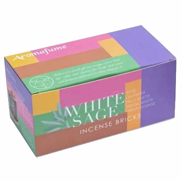 Levně Sada Aromafume vonné cihličky Bílá šalvěj, směsi a difuzér - 12 ks cihliček