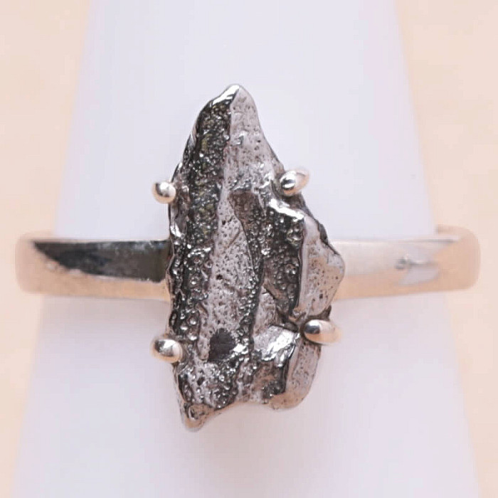 Meteorit Campo del Cielo prsten stříbro Ag 925 R1850 - 57 mm (US 8), 3,2 g