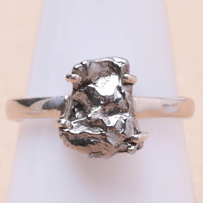 Meteorit Campo del Cielo prsten stříbro Ag 925 R1855 - 62 mm (US 10), 3,6 g