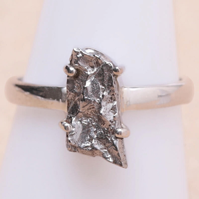 Meteorit Campo del Cielo prsten stříbro Ag 925 R1866 - 57 mm (US 8), 3 g