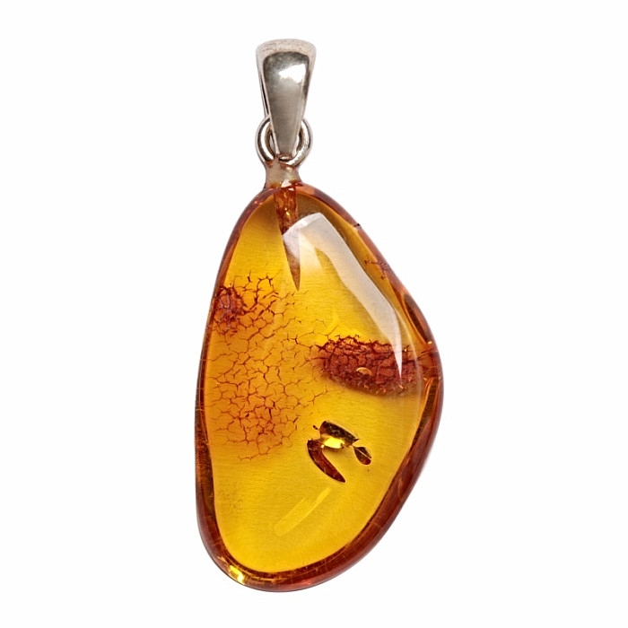 Jantar přívěsek stříbro Ag 925 č. 19 - 2,6 cm, 2,3 g