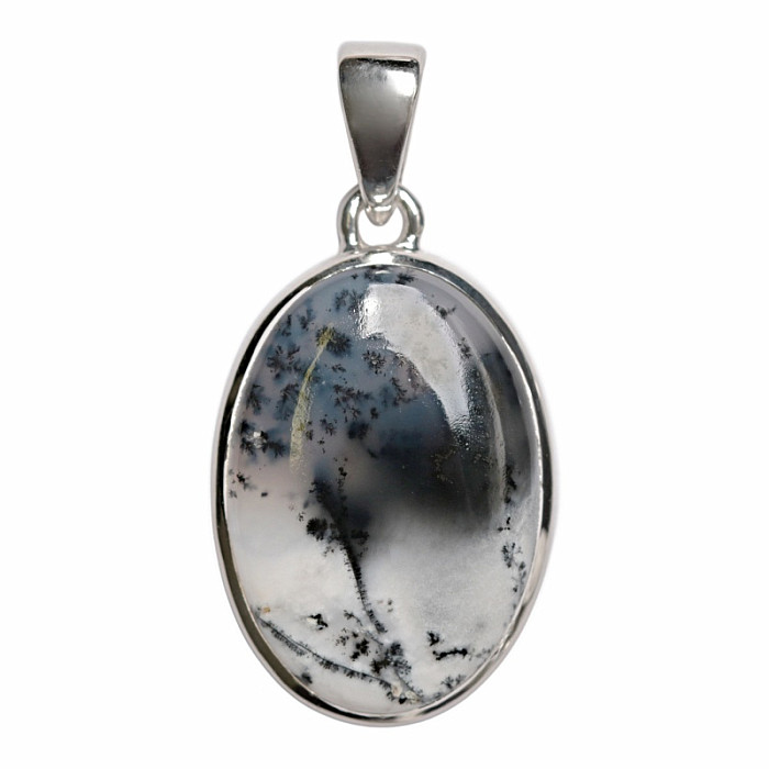 Opál dendritický přívěsek stříbro Ag 925 P19 - 2,7 cm, 6,7 g