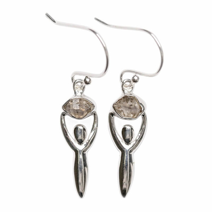 Designové náušnice s herkimer diamanty stříbro Ag 925 E192 - 2,1 cm, 2,5 g