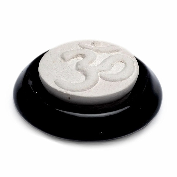 Levně Keramický aroma difuzér Symbol Óm černý - cca 7,5 cm