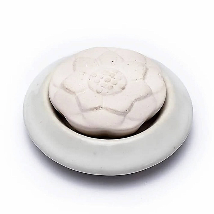 Levně Keramický aroma difuzér Lotosový květ bílý - cca 7,5 cm
