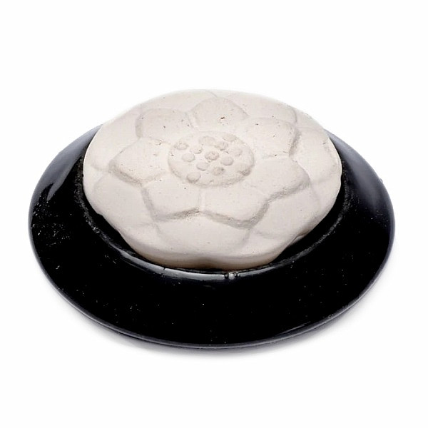 Keramický aroma difuzér Lotosový květ černý - cca 7,5 cm