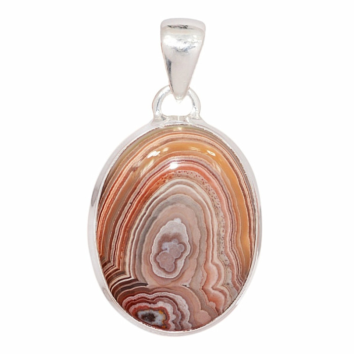 Achát krajkový Laguna Lace přívěsek stříbro Ag 925 P1981 - 2,3 cm, 7,5 g