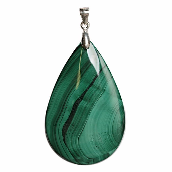 Malachit přívěsek stříbro Ag 925 č. 2 - 4,5 cm, 21,5 g