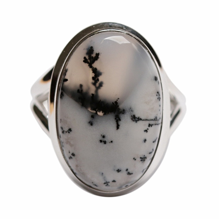 Opál dendritický prsten stříbro Ag 925 R20 - 52 mm , 5,7 g