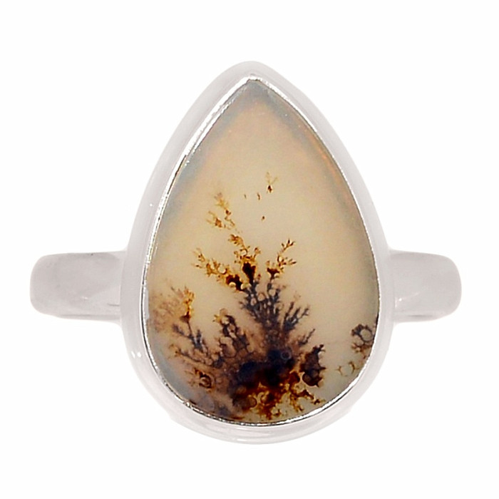 Achát dendritický prsten stříbro Ag 925 R2004 - 57 mm , 4 g