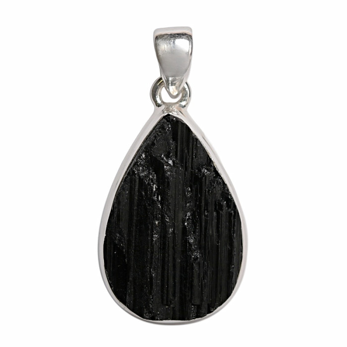 Turmalín skoryl přívěsek stříbro Ag 925 P2038 - 2,9 cm, 9,9 g