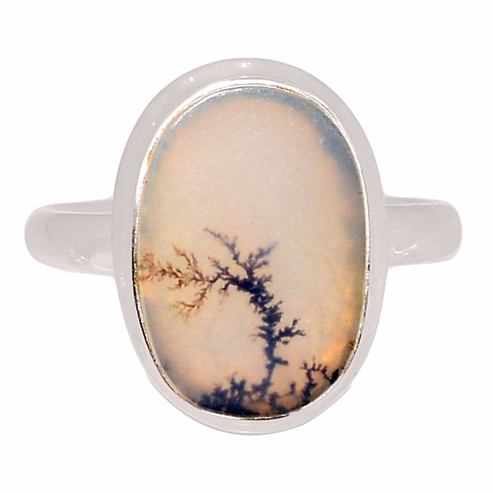 Achát dendritický prsten stříbro Ag 925 R2054 - 58 mm , 4,1 g