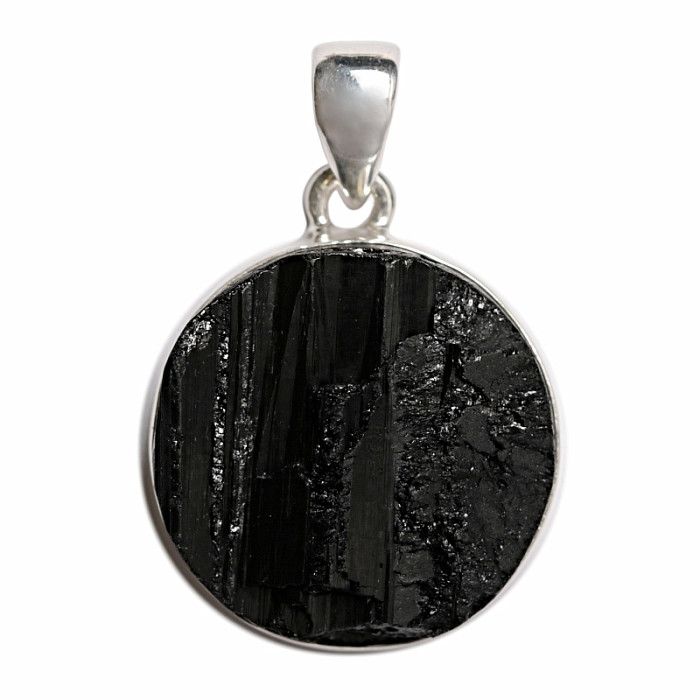 Turmalín skoryl přívěsek stříbro Ag 925 P2054 - 2,5 cm, 13,2 g