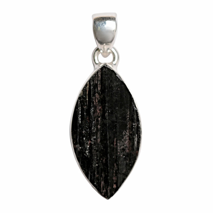 Turmalín skoryl přívěsek stříbro Ag 925 P2091 - 2,7 cm, 7,1 g