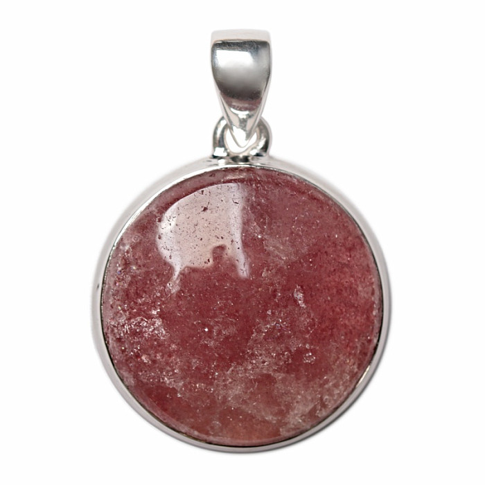 Křišťál jahodový přívěsek stříbro Ag 925 P224 - 2,5 cm, 9,8 g