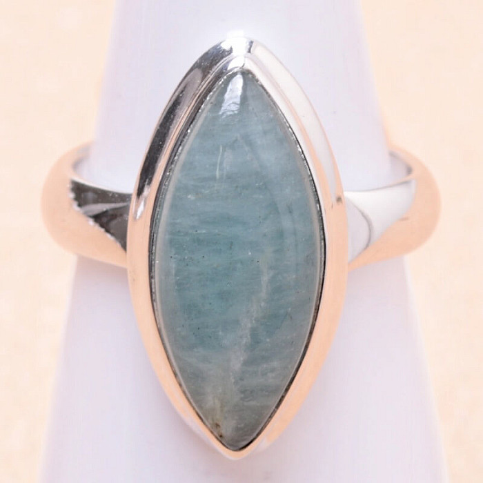 Levně Akvamarín prsten stříbro Ag 925 LOT23 - 53 mm (US 6,5), 5,6 g