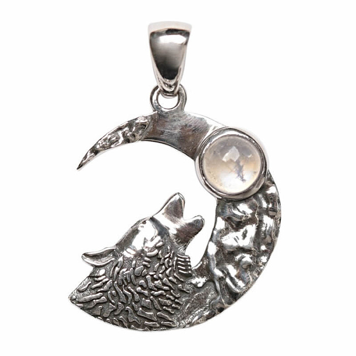 Designový přívěsek měsíční kámen duhový stříbro Ag 925 P245 - 2,1 cm, 2,6 g