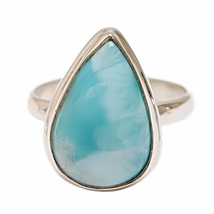 Larimar prsten stříbro Ag 925 R25 - 61 mm (US 9,5), 5,8 g